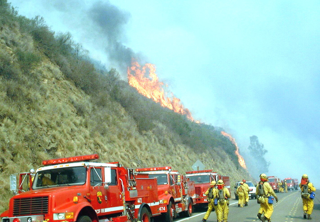 The point at which the fire was turned back from coastal North County San Diego