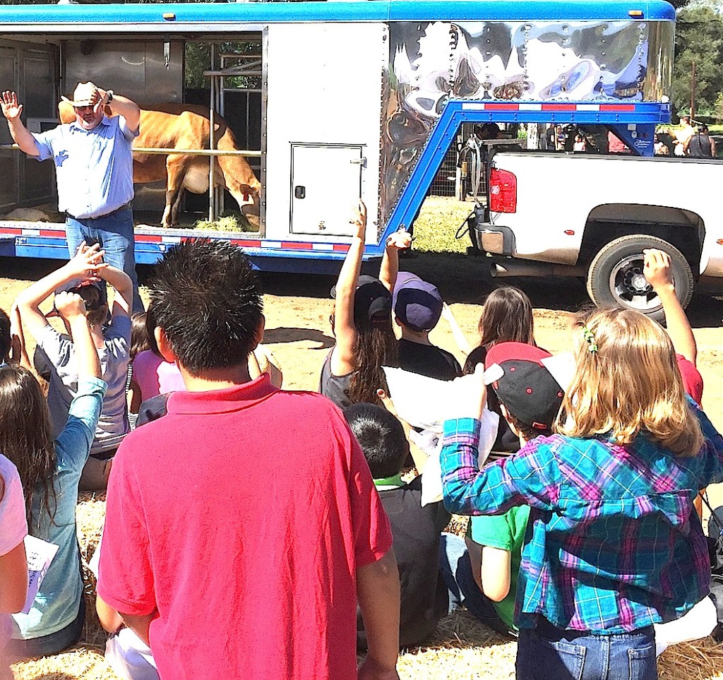 Dairy Council of California showed kids how to milk cows with a mobile dairy classroom.