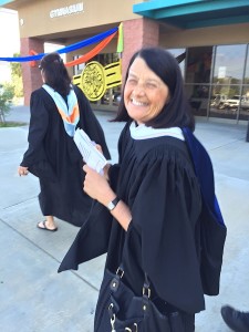 VCPUSD superintendent Mary Gorsuch makes her way to the stadium.