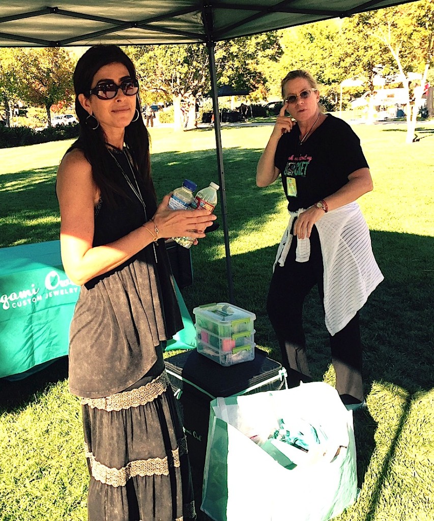 Tiffany Golden, left, and Stacey Hoy acquainted neighbors with their unique jewelry line.