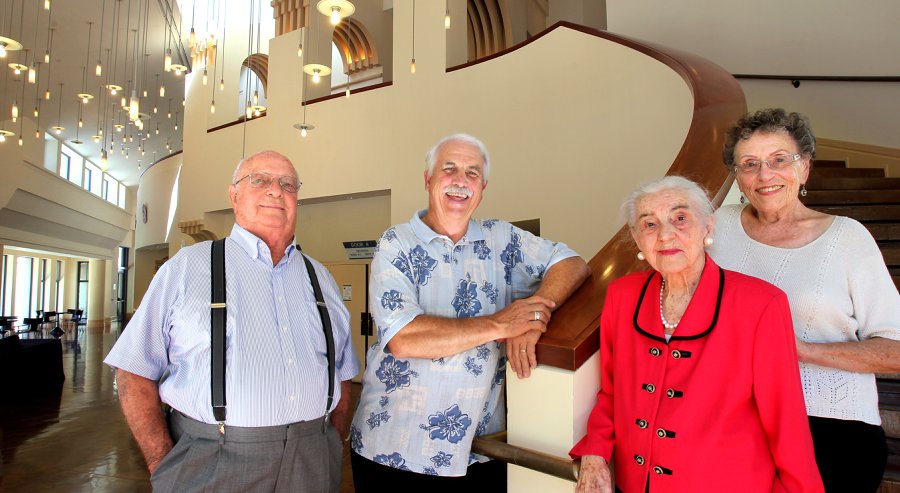 Theater at the California Center for the Arts, L-to-R: Hal Johnson, Dennis Tomlinson (Artistic Director), Eileen Menees, and Dorris Kingsbury.