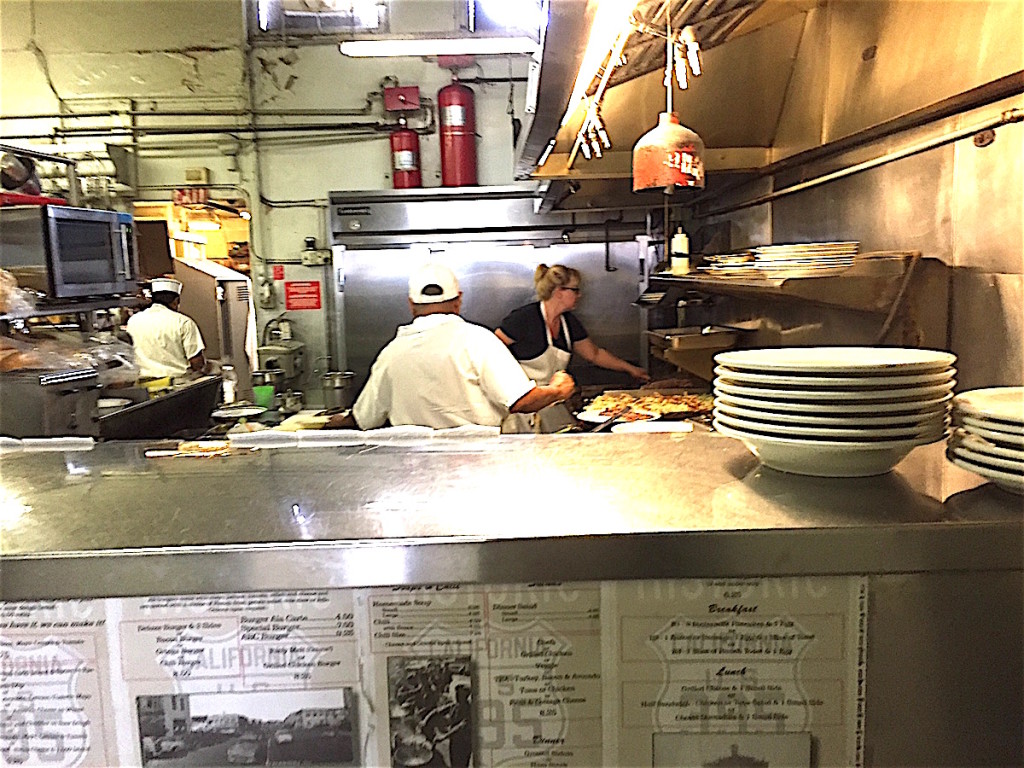 Annette Champion grilling it up as main cook at Champion’s Family Restaurant.