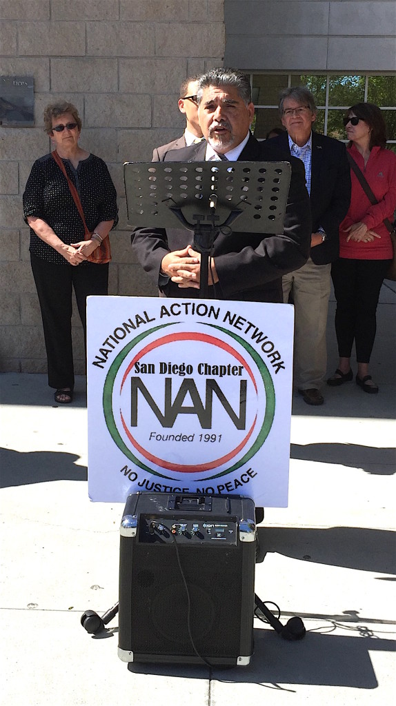 Jose Fragozo addresses supporters outside Vista Courthouse after being exonerated Friday.