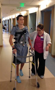 Walking again at Palomar Medical Center.