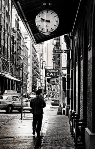 Strolling down 42nd Street.