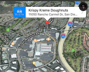 North County being more health-conscious than L.A., closest Krispy Kreme was down the freeway in map posted on car show social media site.