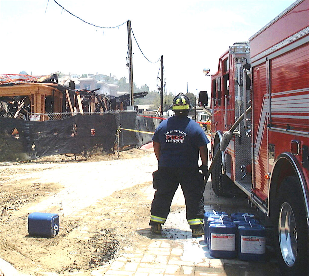 City of San diego firefighters in action.